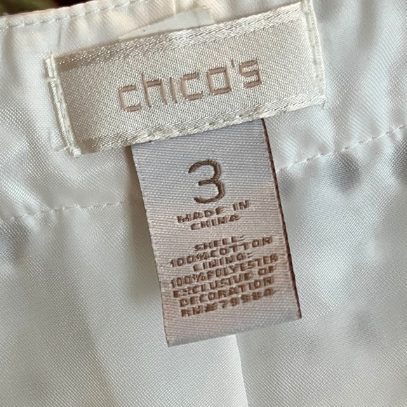 Chico’s White Eyelet Evie Peplum Jacket size XL - Picture 6 of 7